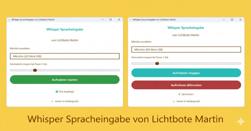 Whisper Spracheingabe von Lichtbote Martin