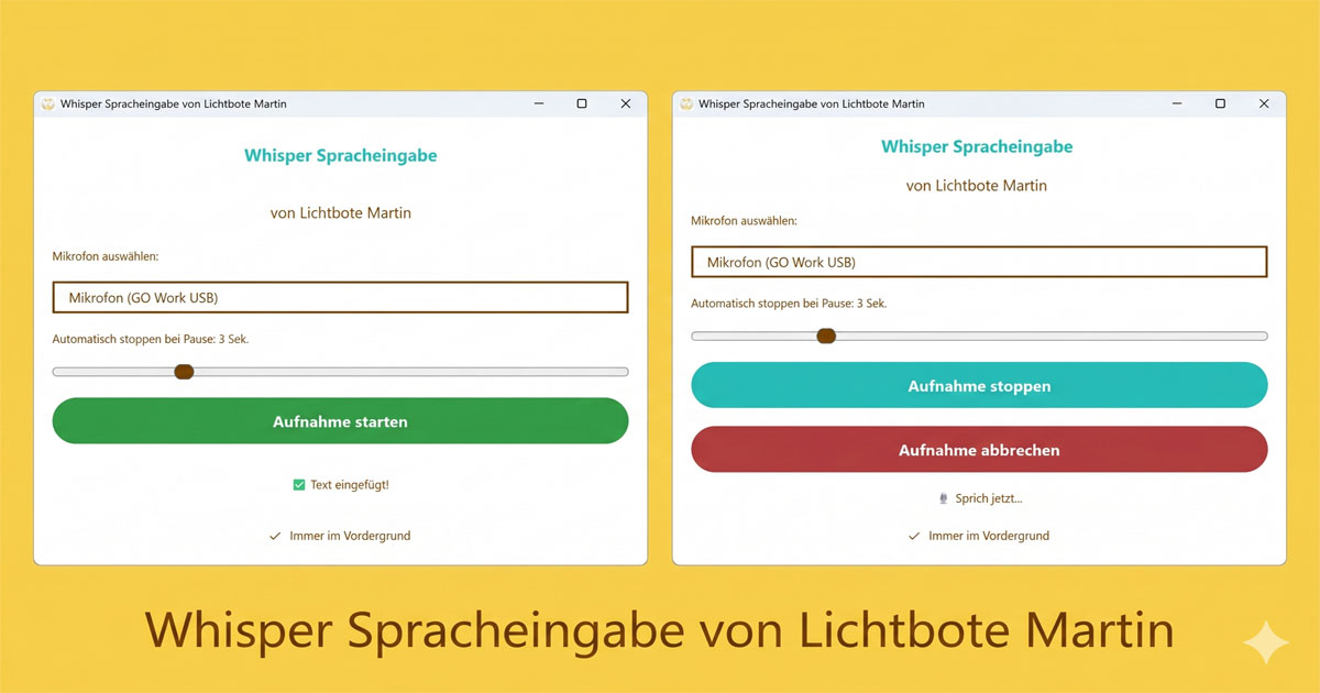 Whisper Spracheingabe von Lichtbote Martin